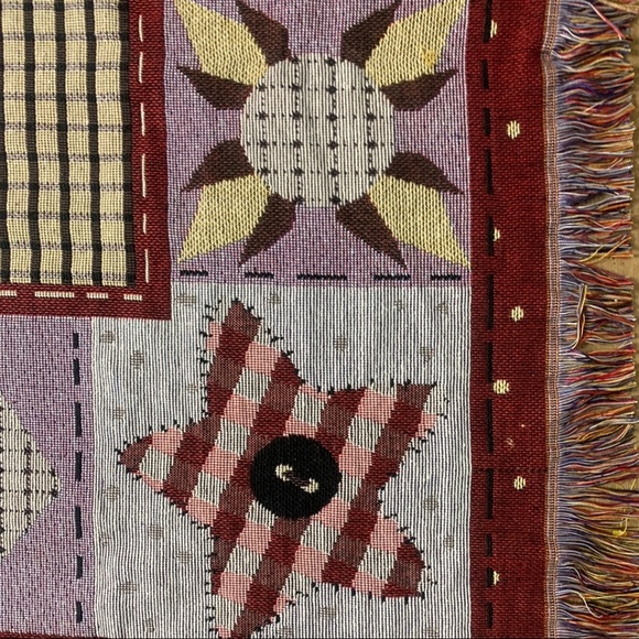 Primative Large Tapestry Rustic Sampler Cabincore Farmhouse Friend Angels - Picture 3 of 6